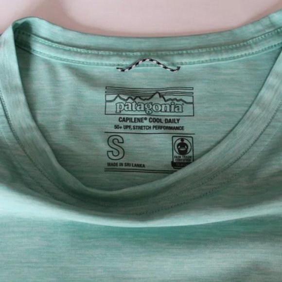 Patagonia Long Sleeved Capilene Cool Daily Graphic Shirt Green Boardshort - Picture 7 of 9